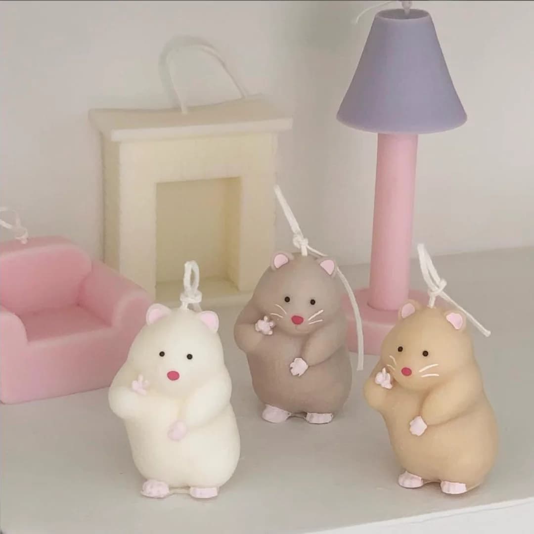 Cute Mouse Silicone Mold Cheese Shape Candle Mold Plaster DIY Resin Silicone Mould