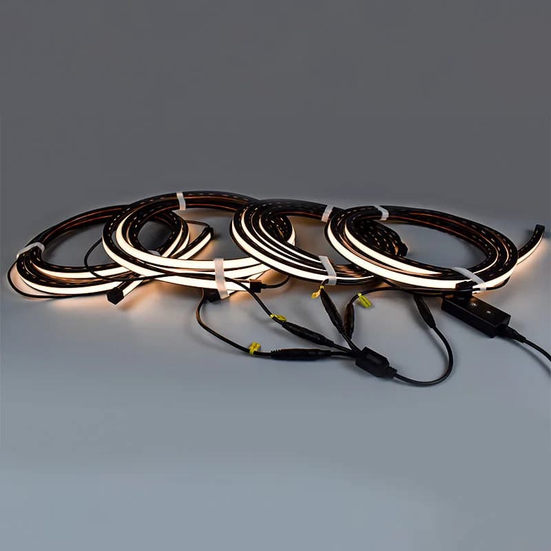 Illuminazione LED a canale in silicone flessibile con controllo tramite app, plug-and-play, per decorazione di pareti a doghe e pannelli in legno - Kit di soluzioni.