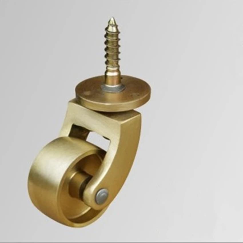 4 pezzi/lotto Ruote in ottone da 32 mm per carichi pesanti Amp; Sicuro per tutti i piani, Ruote con finitura lucida dorata per sedie/tavoli/mobili