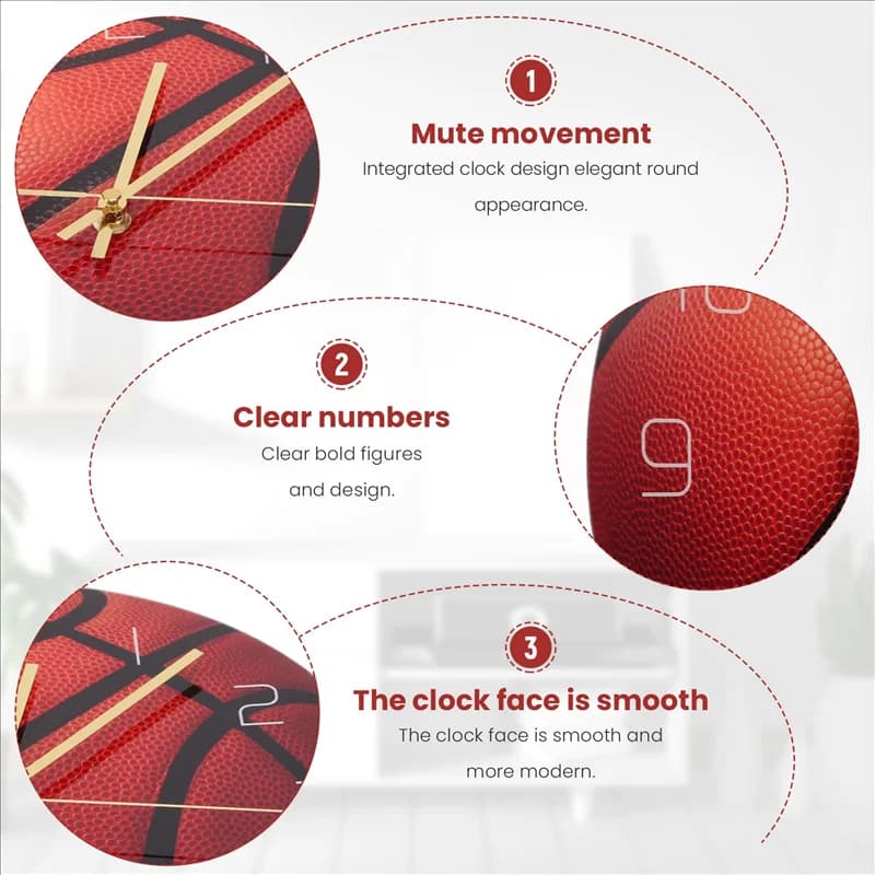 AB45 Silent Wall Clock Acrylic Basket Bedroom Living Room Alarm Clock Birthday Gifts Gift for Room Furniture