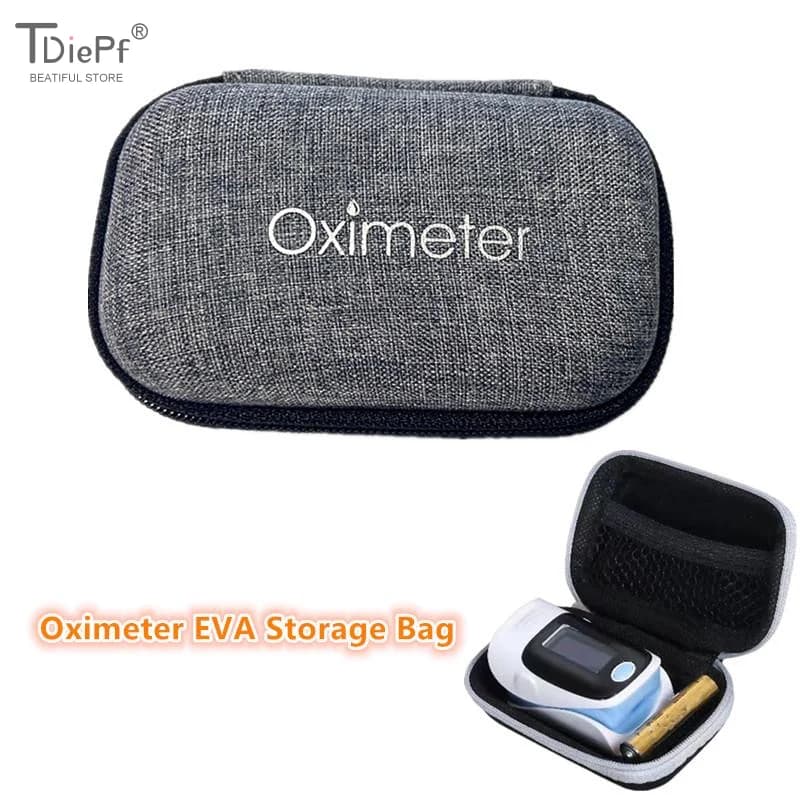 1 Pezzo Custodia Organizer Rinforzata in EVA per Ossimetro da Dito, Monitor di Saturazione Ossigeno nel Sangue Deluxe con Cerniera, per Uso Domestico