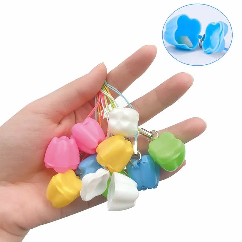 10 pz/borsa Scatola Dente Del Bambino Dente Forma Per Bambini Denti Da Latte Contenitore di Stoccaggio Bambino Bambino Dente Deciduo Organizzatore Clinica Dentale Regali