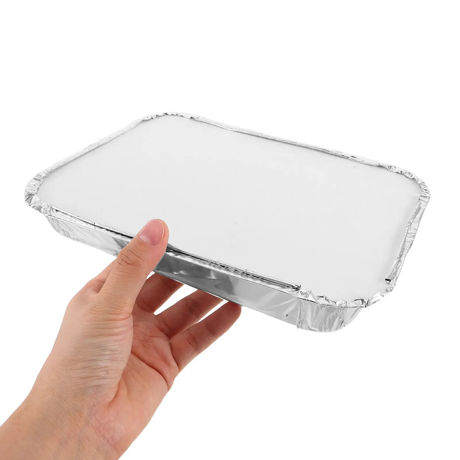 20 Pezzi Vaschette in Alluminio con Coperchi 23x18x3cm, Contenitori Rettangolari a 3 Scomparti per Preparazione Pasti, Catering e Asporto