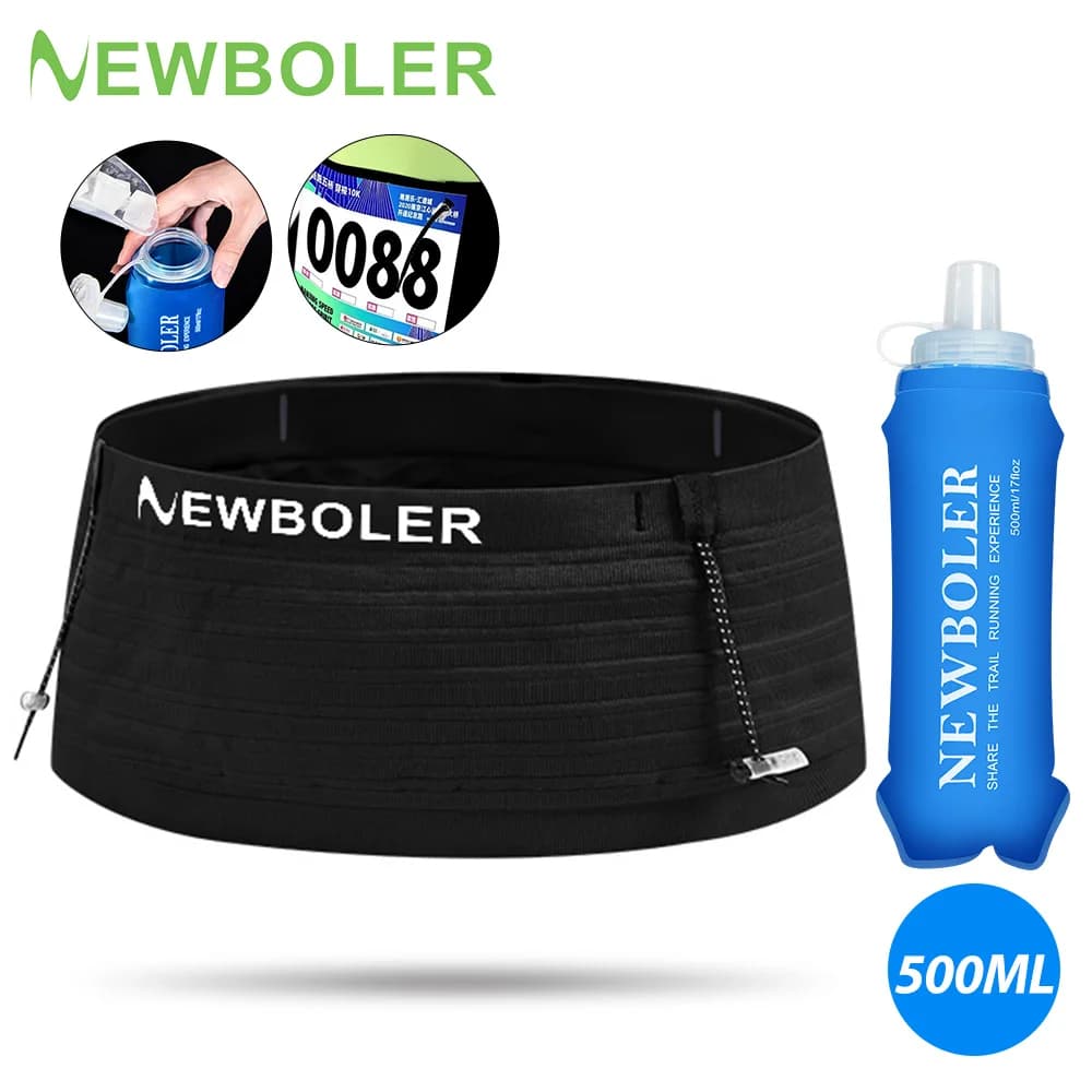 NEWBOLER Elastic Sports Waist Waist Running Waist with race number Triathlon Marathon Race Cycling Mountaineering Marsupio for phone