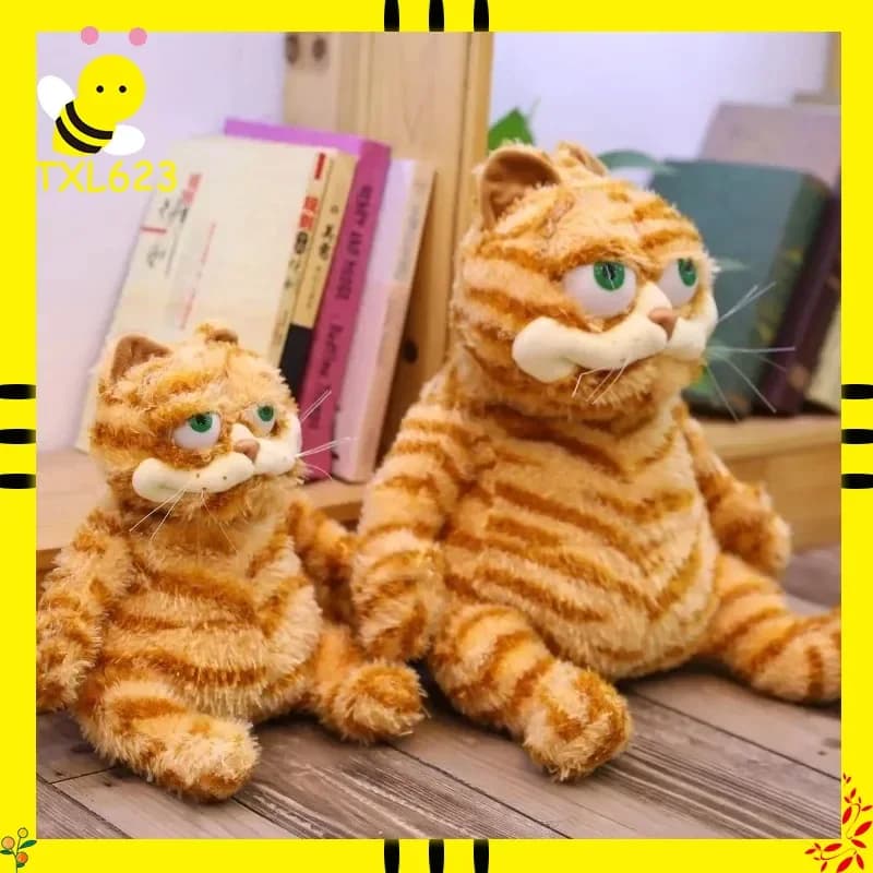 30cm Cute Fat Orange Plush Cat Stuffed Animal Soft Yellow Tabby Cat Plushie Cartoon Anime Toy Funny Kid Birthday Gift