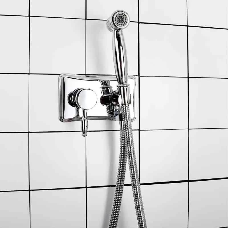 Rubinetto Bidet Oro Spazzolato e Nero con 2 Funzioni, Miscelatore Nascosto Acqua Calda e Fredda, Doccetta Bidet, Kit Doccia WC