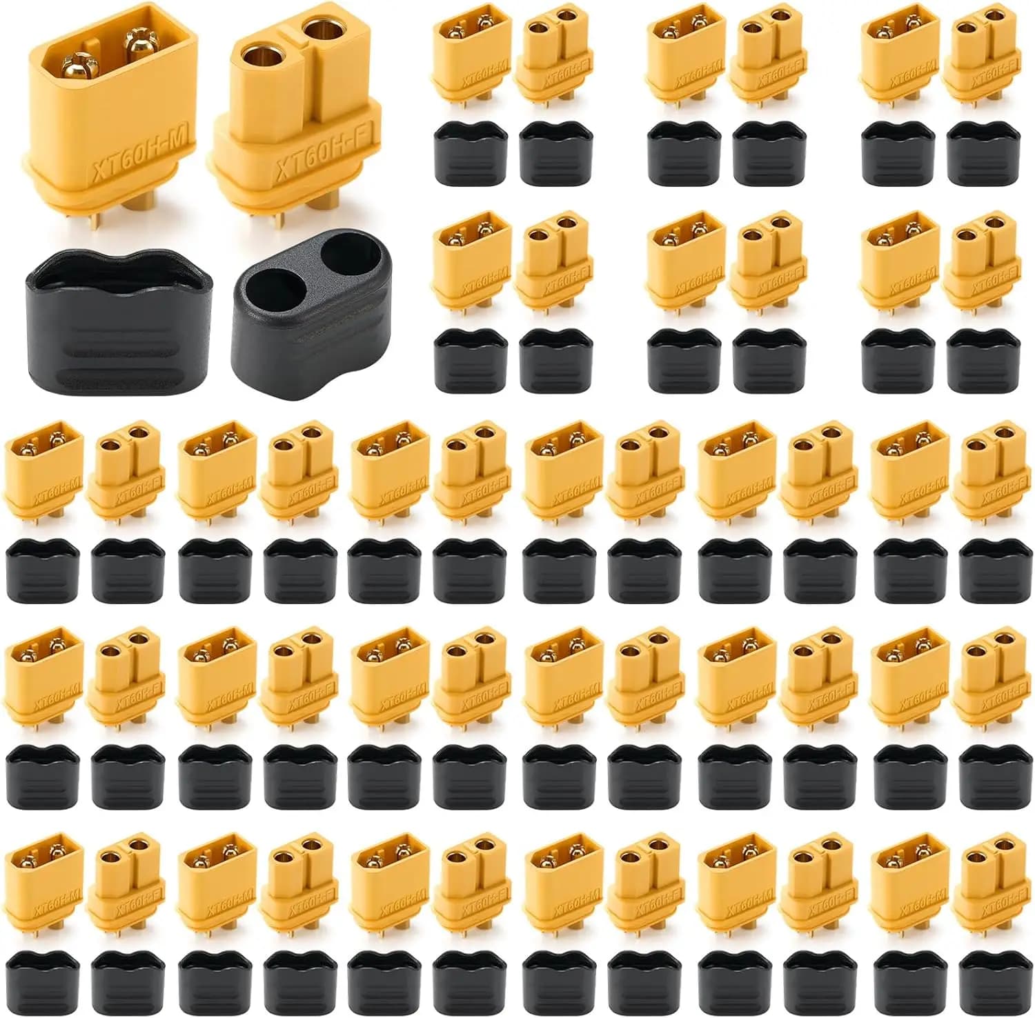 10 pairs of XT60H connectors (update XT60), XT60H male bullet connectors with lithium battery sheath RC aircraft car