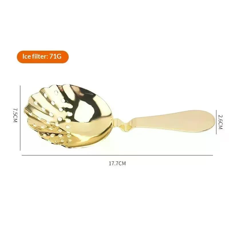 304 Stainless Steel Julep Bar Strainer Spoon, Sprung Cocktail Shaker Fast Drain Bar Tool