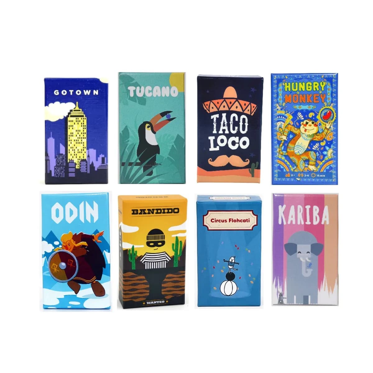 Gioco da Tavolo di Tendenza - KARIBA | Odin | TUCANO | Scimmia affamata | Taco Loco | GoTown | Gioco da Tavolo Portatile Bandido per Feste e Divertimento