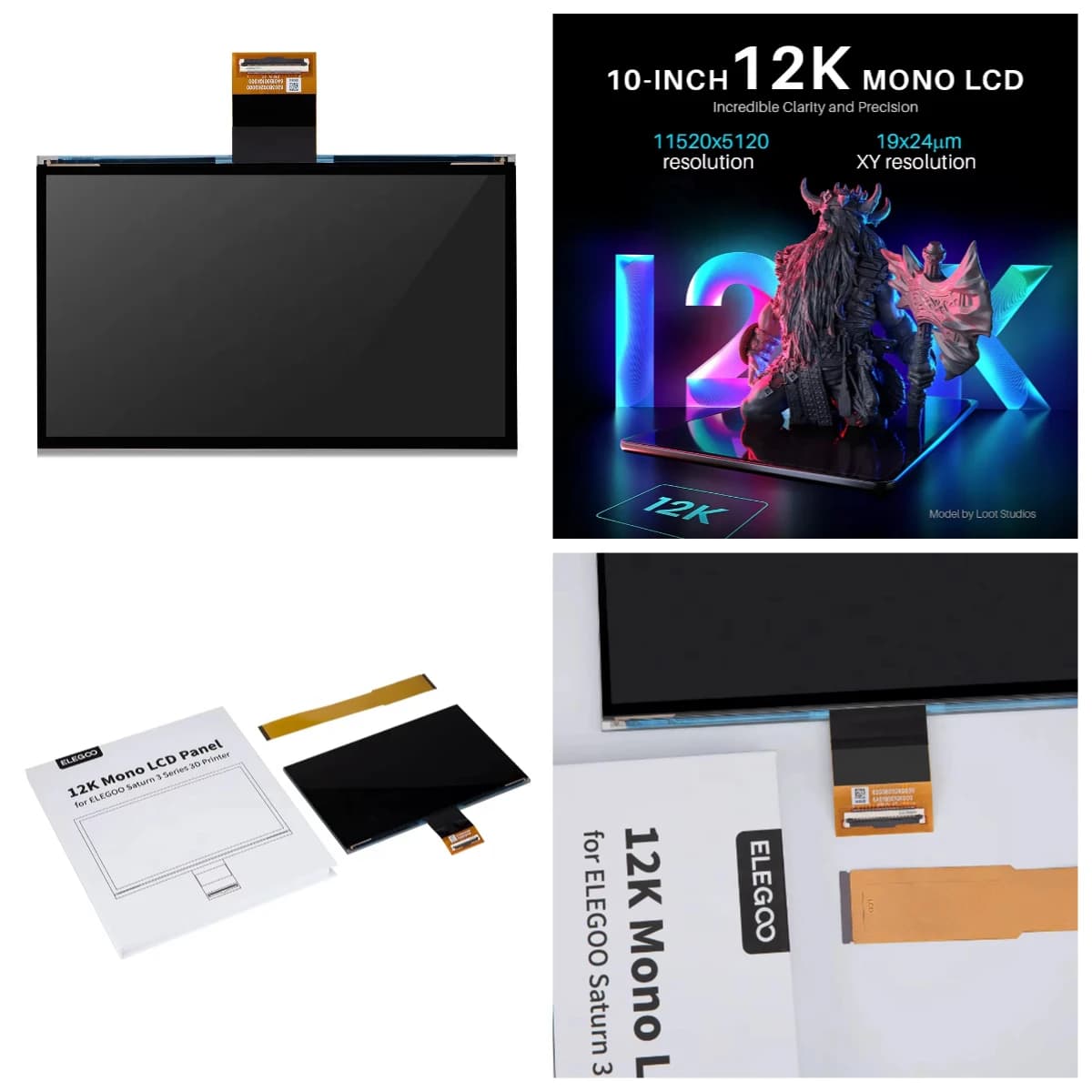 Wholesale FL-ELEGOO LCD Screen for 3D Resin Printers Saturn 3 and Saturn 3 Ultra