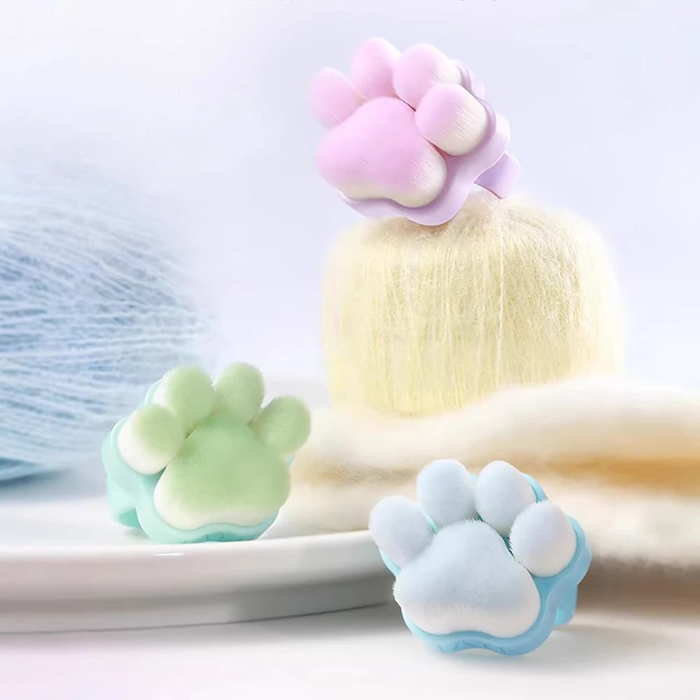4Pcs Cat Paw Nail Dust Clean Brush Ring Design Soft Hair Portable Nail Scrubber Brush For Manicure Nail Groove Surface Cleaning