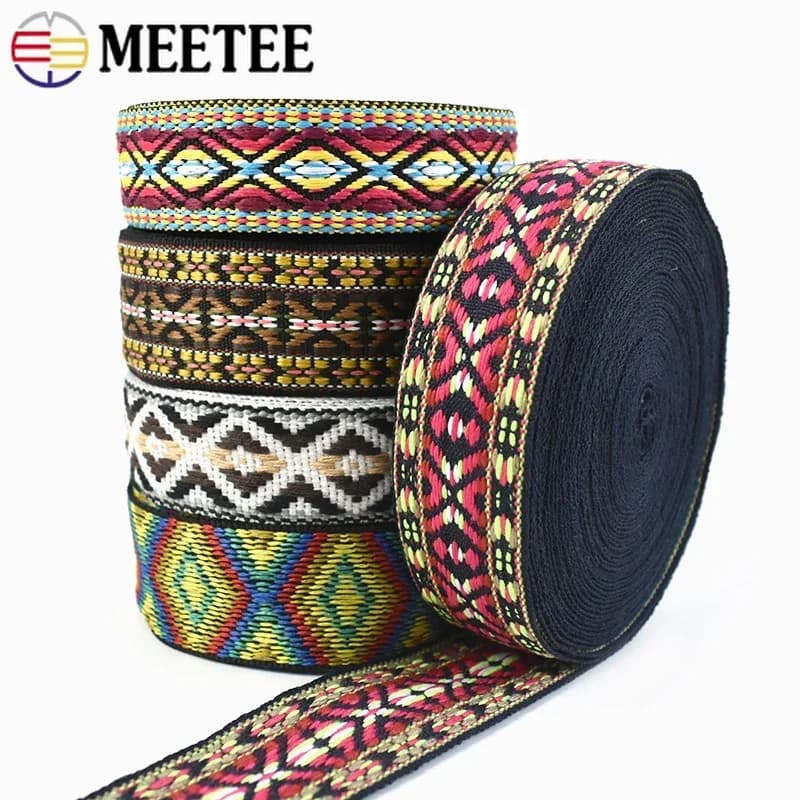 Nastri in tessuto Jacquard da 5 metri 30/38mm nastri in pizzo etnico per cinturino per borsa nastro per cucire rilegatura in sbieco accessori per abbigliamento fai da te