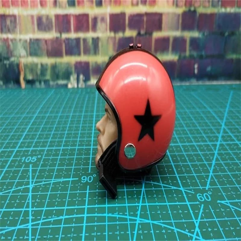 Casco da Moto per Soldati 1/6, Accessorio di Sicurezza, Cappello da Pilota da Corsa, Modellino Giocattolo per Action Figure da 12 Pollici, Disponibile