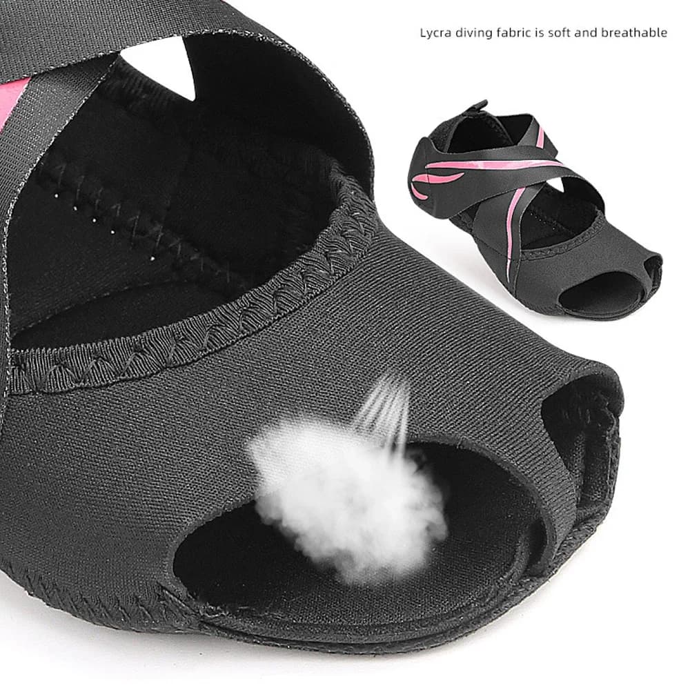 1 Paio di Calzini per Yoga con Supporto per Caviglia, Antiscivolo, Punta Aperta, per Pilates, Danza, Allenamento, Scarpe Morbide per Balletto, Yoga, Pilates e Barre