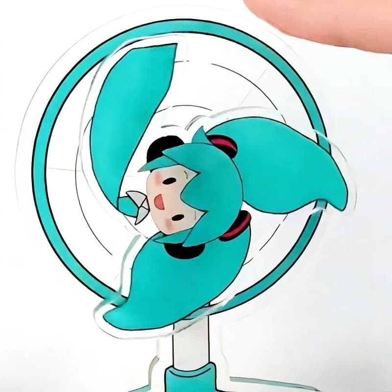 Accessori Anime, Statuetta di Hatsune Miku con Base Rotante in Acrilico, Figurina Decorativa da Collezione, Regalo