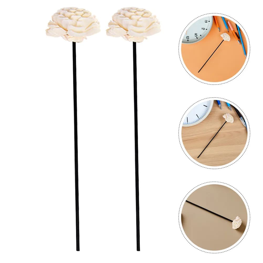 4Pcs Rattan Aroma Diffuser Sticks Flameless Artificial Scent Diffuser Sticks Replacement for Home Office Bedroom Decoration