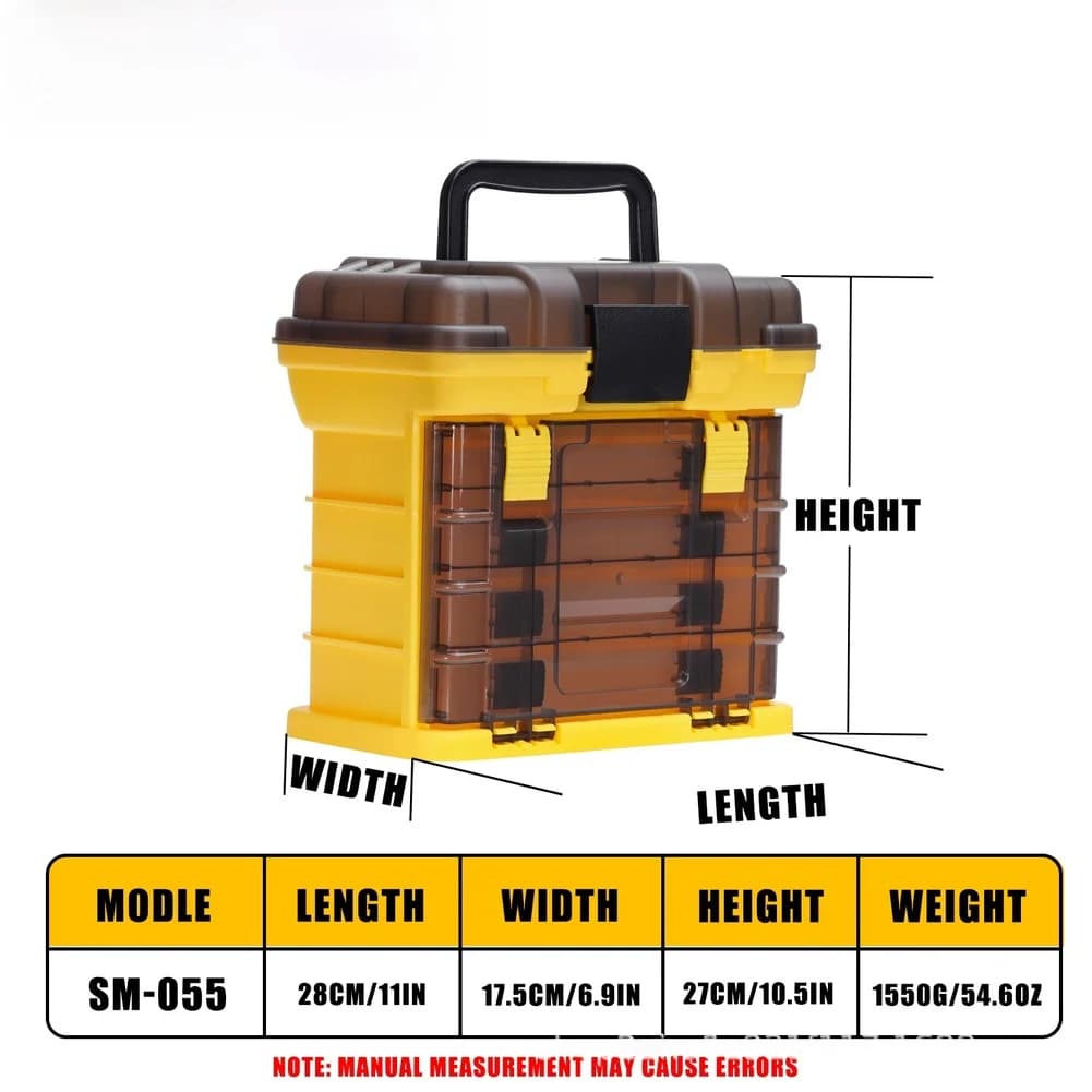 Box Bags, Fishing Equipment Container with Multi-Disappeared Design, Drawer Organizer, Large Door Fishing Tools