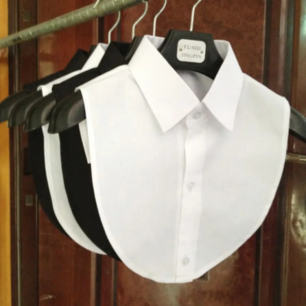 Camicetta da donna con colletto finto in pizzo di cotone camicetta Vintage con colletto staccabile solido camicetta con risvolto falso Top accessori per abbigliamento donna