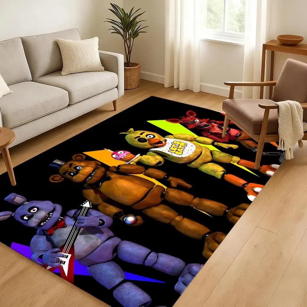 Tappetino Five Nights at Freddy's, Morbido e Spesso, Antiscivolo, per Soggiorno, Arredamento Casa, Tappeti in Flanella