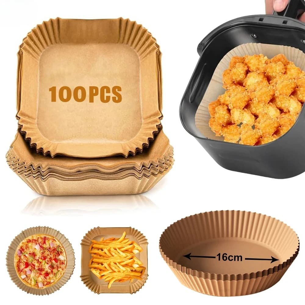 50/100/200 Pieces Oven paper Disposable for Air Fryer, Square Sheets Air Fryer, Oven for Airfryer