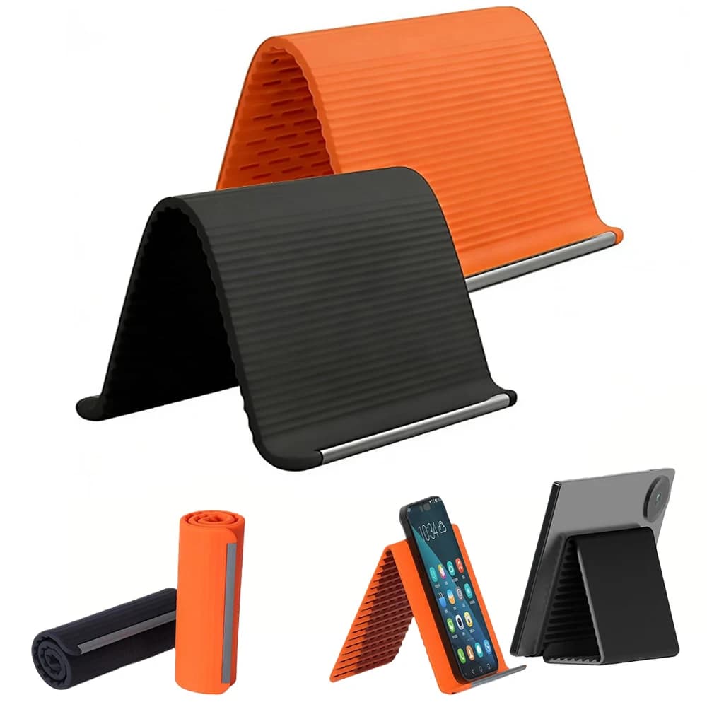 Supporto per telefono flessibile e pieghevole in silicone e alluminio, NUOVO supporto portatile da tavolo per tablet e laptop, supporto per telefono per Kindle Travel Office