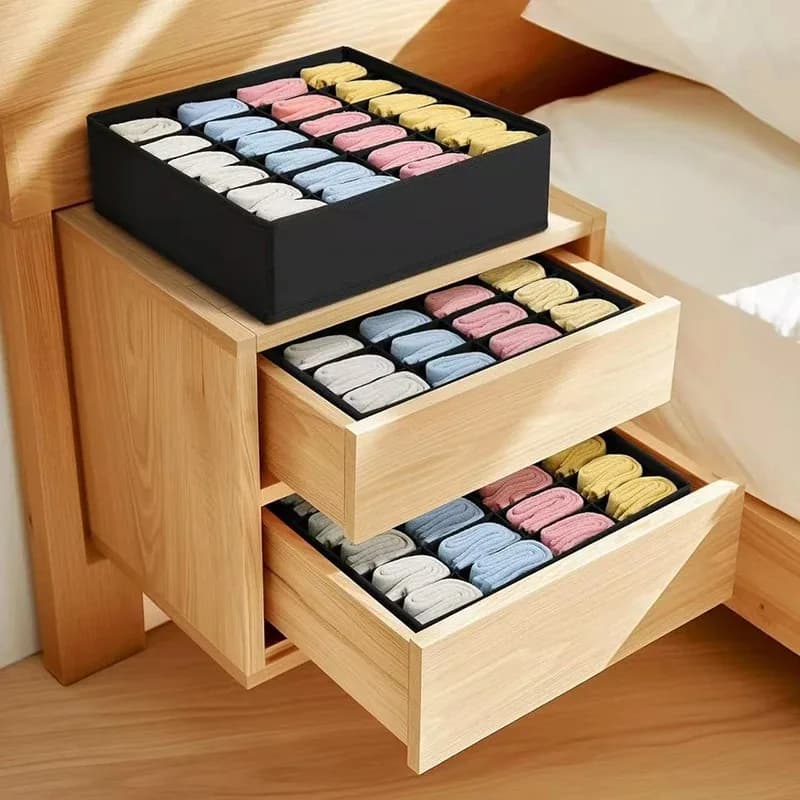 2PC Closet Underwear Organizer Drawer Cabinet Storage for Clothes Socks Bras Underpants Vertical Horizontal Organization