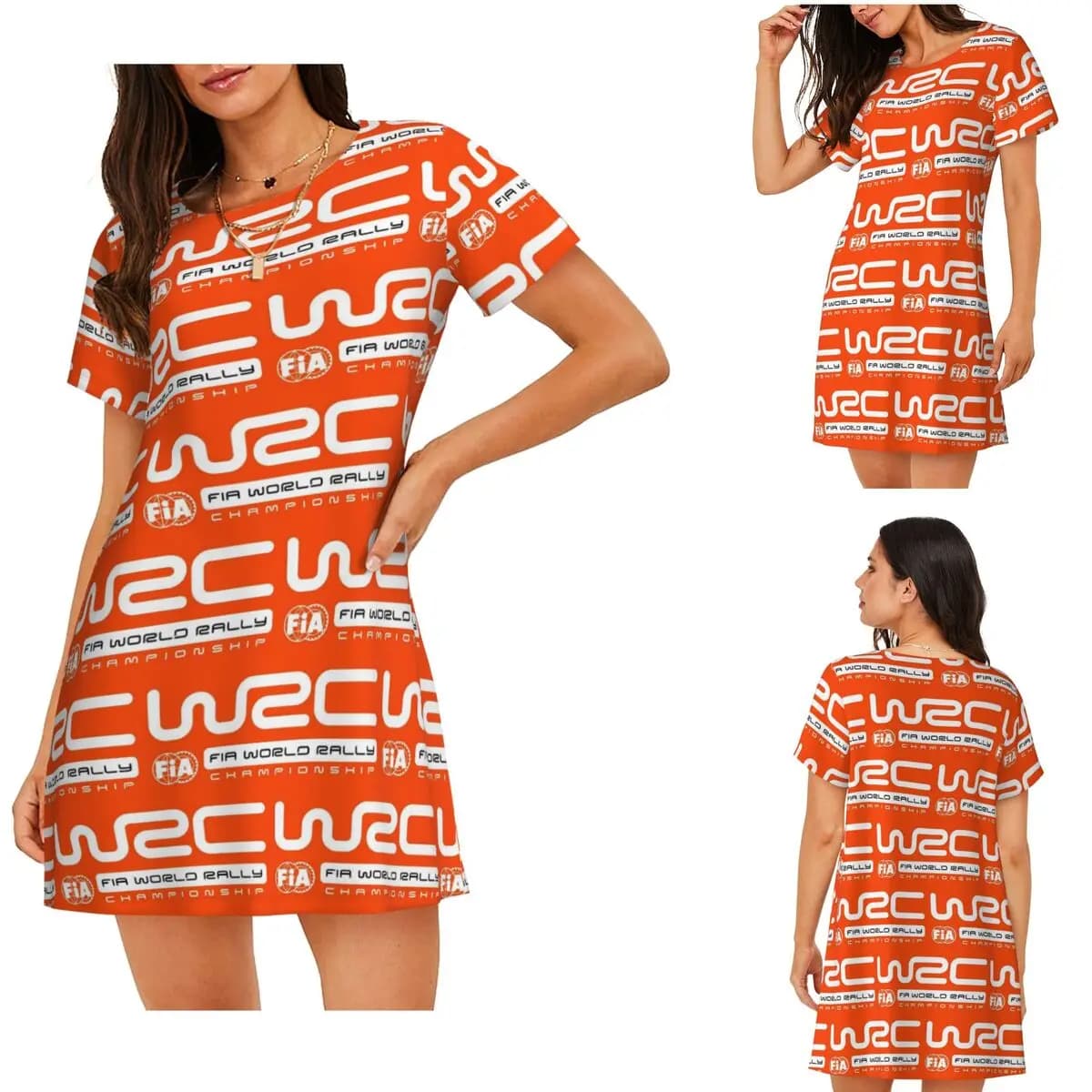 Custom WRC Short Sleeves Nightdress For Sleeping Sleepshirts Women Short Sleeve Nightgowns Soft Pajama Dress