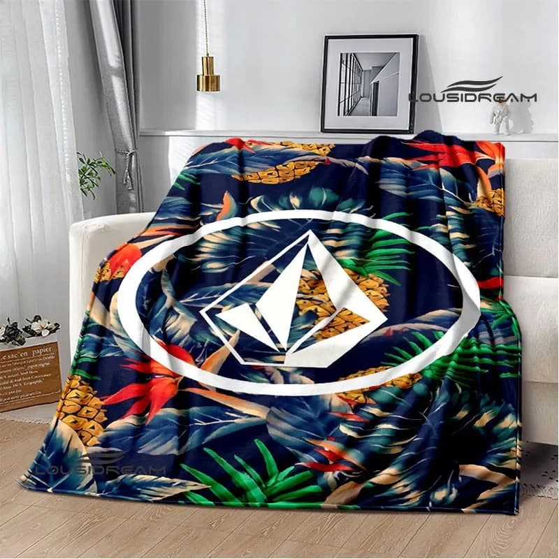 V-VOLCOM LOGO stampato coperte flangia coperta calda morbida e confortevole casa viaggio letto coperta coperte da picnic regalo di compleanno