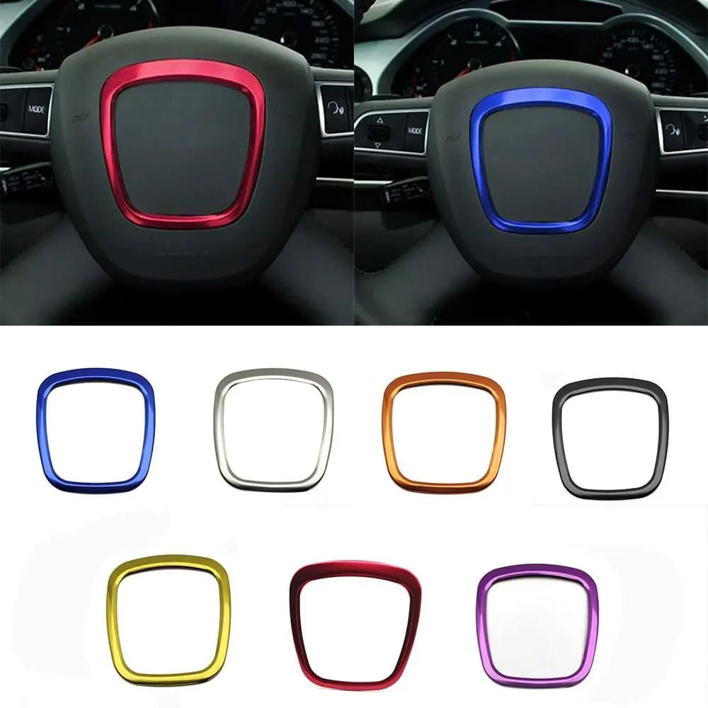 Logo copre accessori interni adesivi per volante Trim volante Trim Car coating Trim per Audi