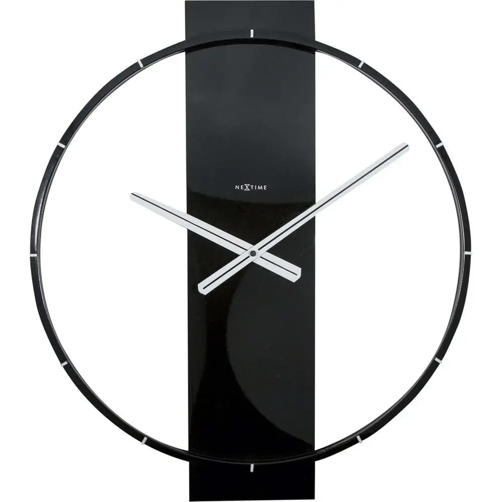 20 Wooden and Metal Battery-Powered Wall Clock, Black