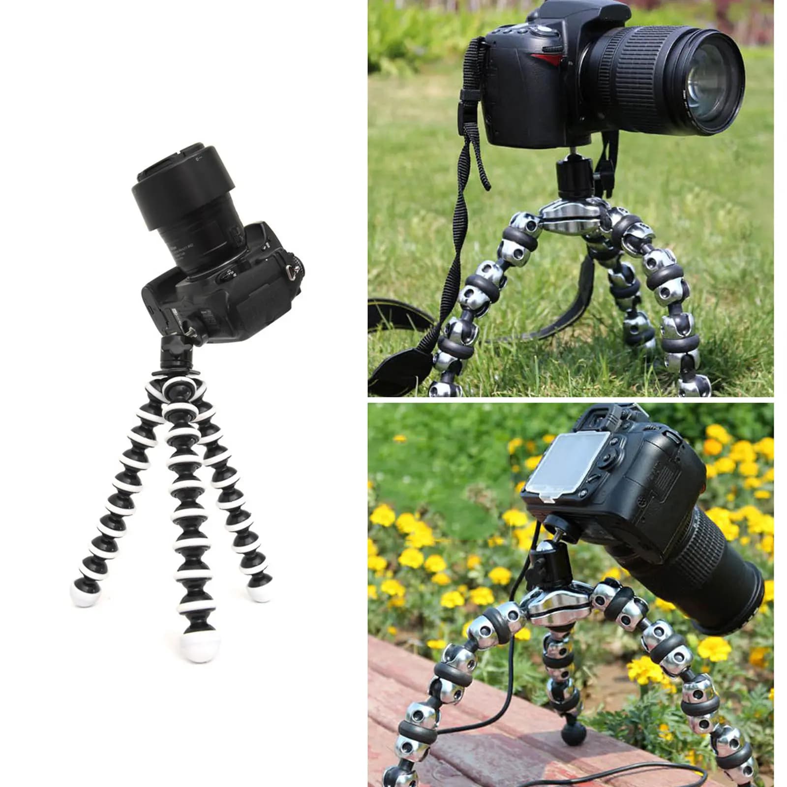 2 Pezzi Mini Testa per Treppiede Nera, Testa a Sfera Compatta e Liscia, Rotazione 360°, Filettatura 1/4, per Fotocamera e Videocamera, Mini Treppiede per Carichi Pesanti