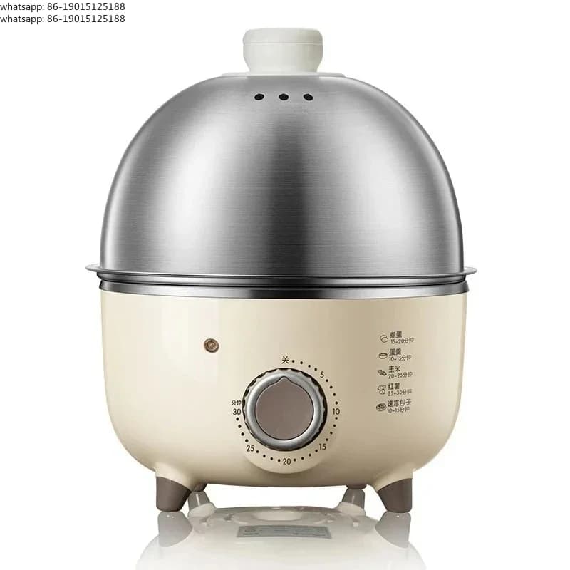 Bollitore elettrico per uova, macchina per la colazione, pentola multifunzione, evaporatore automatico, bollitore per uova con timer e cottura a vapore