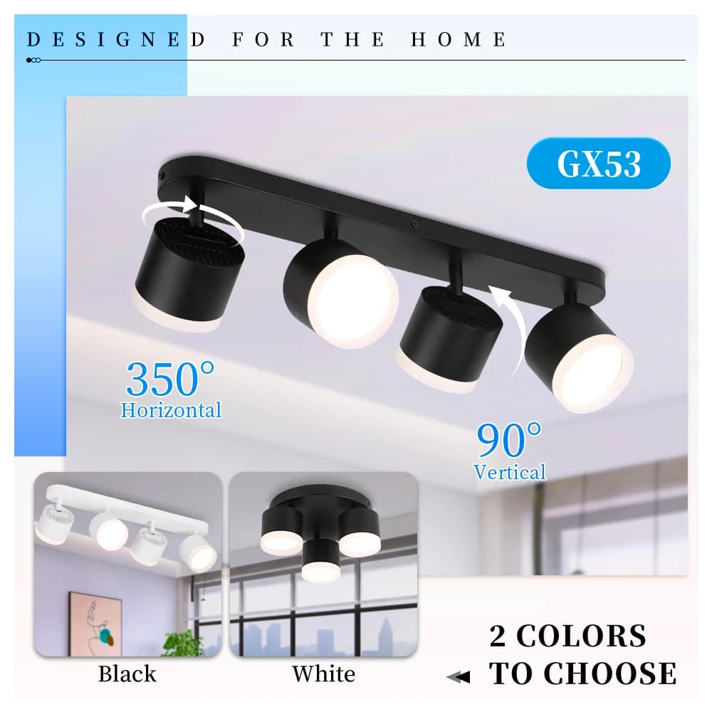 LED Ceiling Spot Light GX53 Replaceable Bulb Spot Lamps 85-265V Led Ceiling Spotlight For Living Room Bedroom Kitchen Decoration