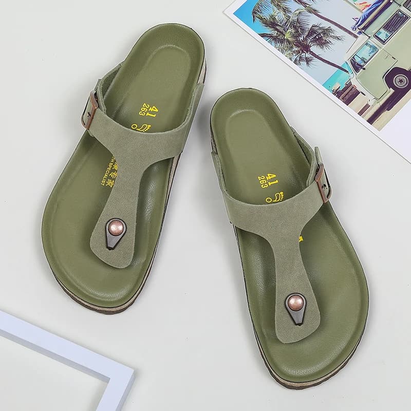Sandali da uomo in PU con fondo piatto, comodi, classici e alla moda, sandali per coppia