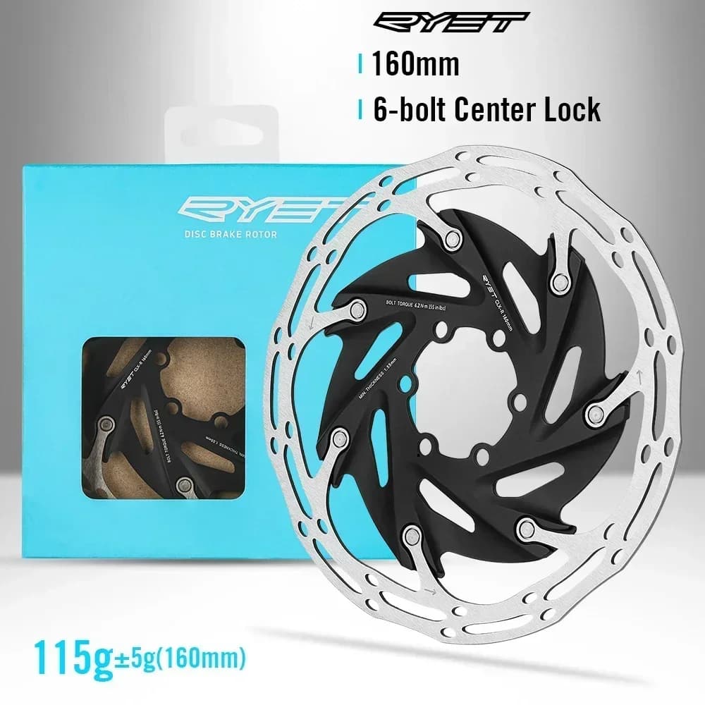 2025 RYET Center-Lock 6 bulloni rotori dei freni della bicicletta e 140mm/160mm MTB bici da strada parti di biciclette rotori dei freni a disco accessori per ciclismo