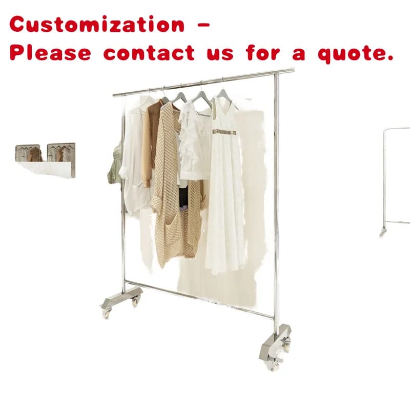 customized. Custom Metal Hanger with Wall Hanging Track Clothing Store Interior Design Women's Clothes Display