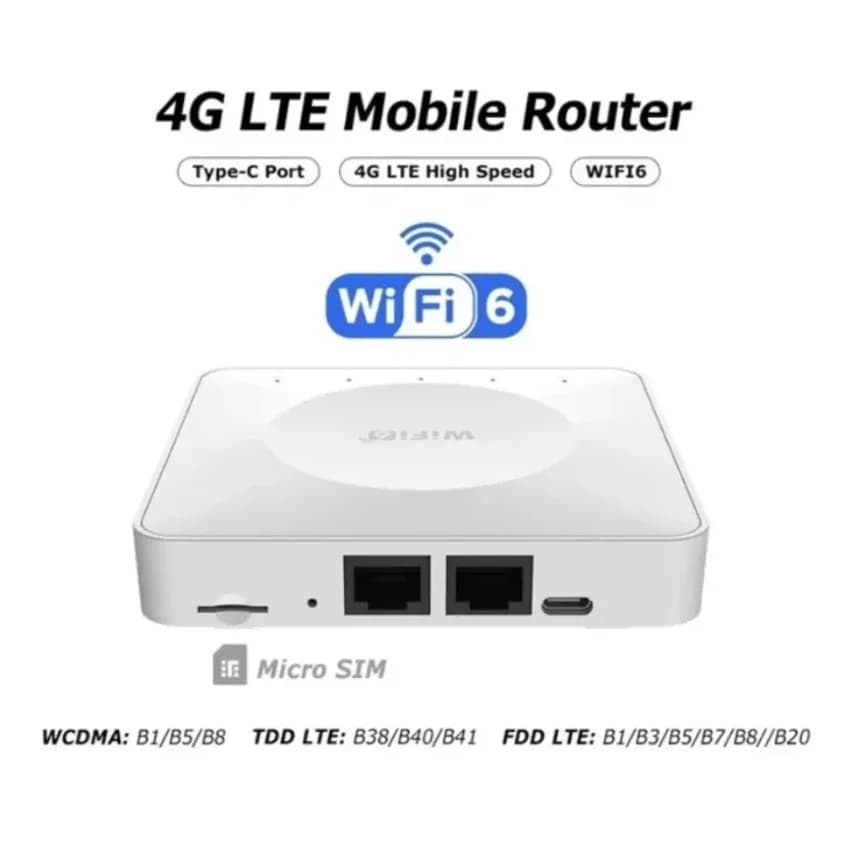 4G LTE WiFi 6 Router 300Mbps CAT4 With SIM Card Slot Single LAN Port Built-in Antenna Wide Coverage Home Travel Global Version