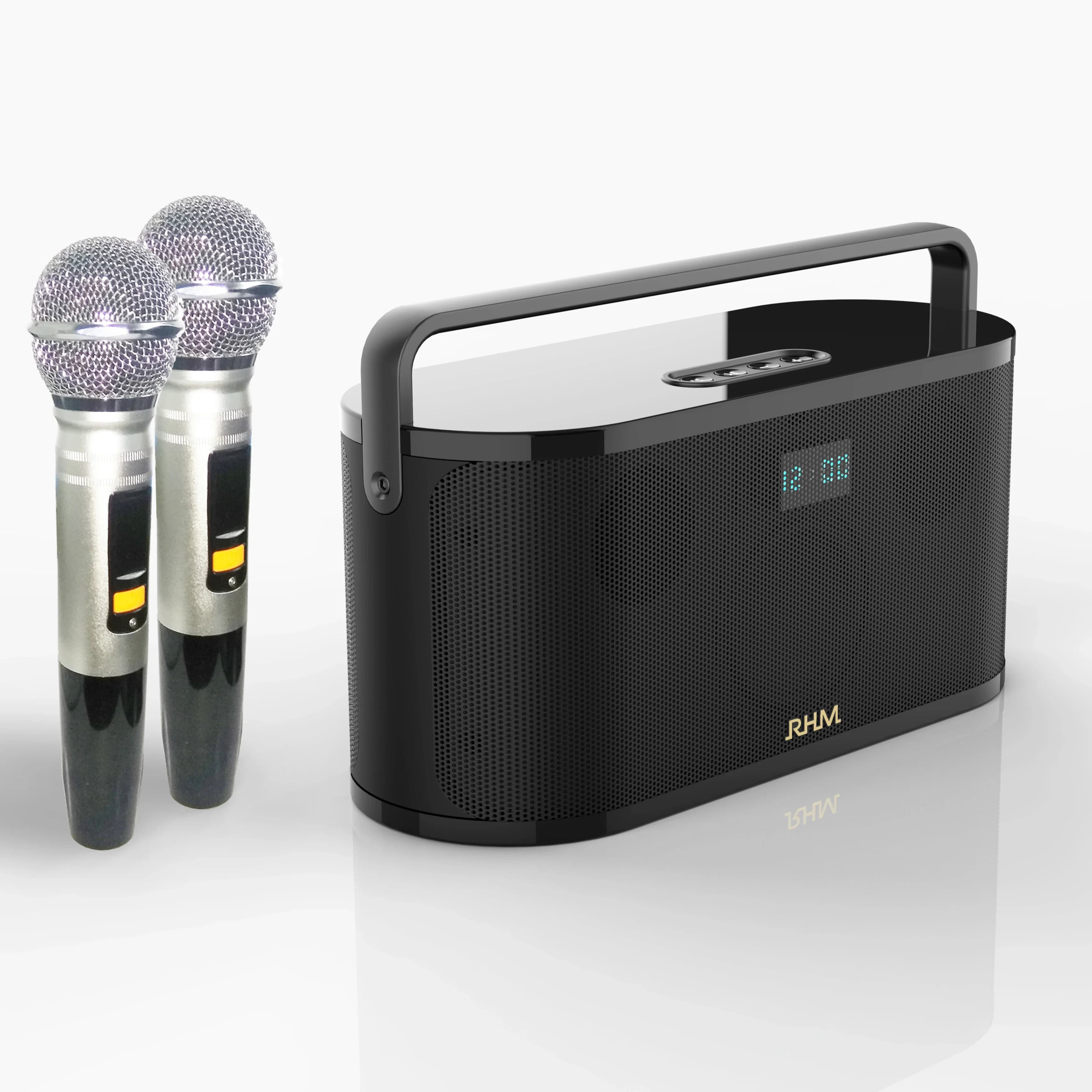 RHM RM-K777 Altoparlante Bluetooth Portatile da 40W per Karaoke con 2 Microfoni Wireless