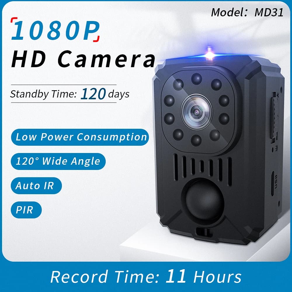 2022 1080P MD31 Mini Body Camera HD Camera Pocket Cam Night vision Small cam for cars Video recorder PIR Sport DV