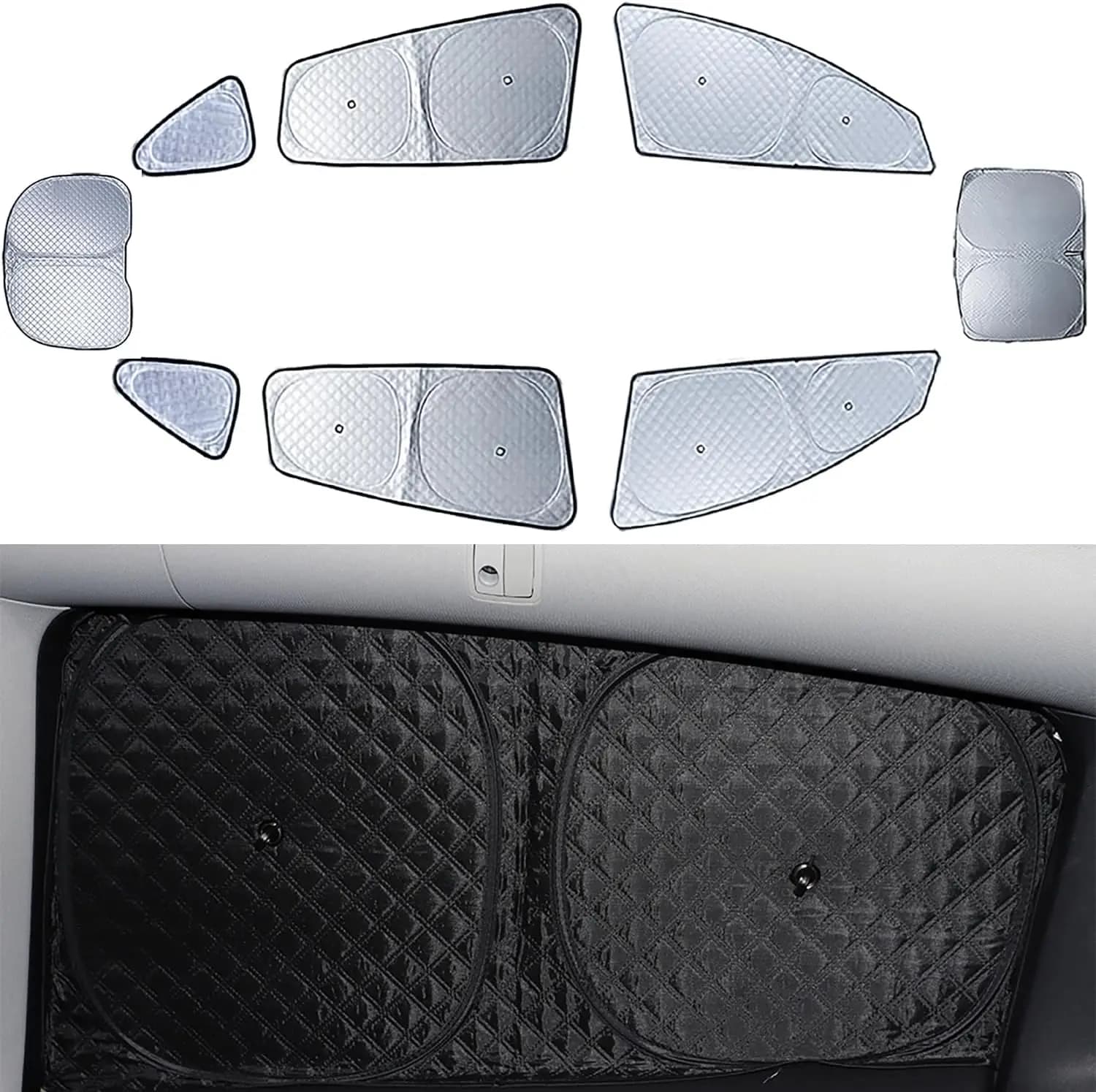 Tenda Parasole per Campeggio Migliorata, 8 Pezzi, per Finestrini Tesla Model Y, Schermi Parasole per Parabrezza, Accessori