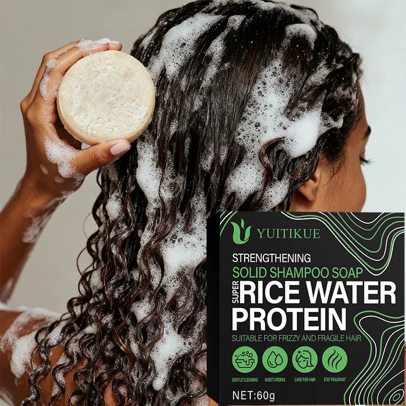 YUITIKUE Shampoo Barretta Proteica Di Riso 60g - Schiuma Ricca Delicata, Per Capelli Crespi E Fragile, Pulisci, Idratare E Leviga I Capelli