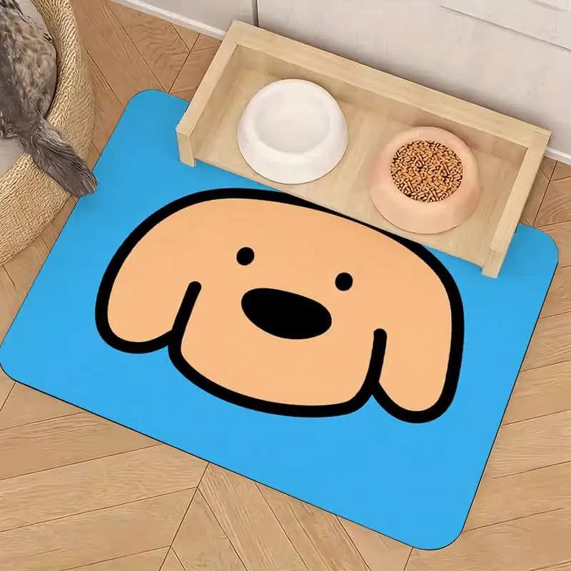 VIKAMA Cartoon Pet Diatomaceous Earth Mat Water-Absorbent Quick-Drying Non-Slip Mat Kennel Mat Dog Dining Mat Home Decoration