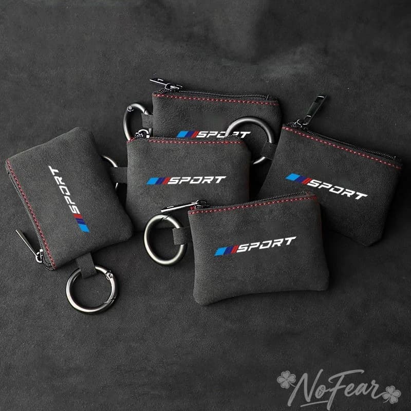 Scamosciata Leather Keyring with Decorative Car Pendant BMW 3 Series 5 G30 G20 F30 F10 E90 E60 X1 X3 E70 F15 F48