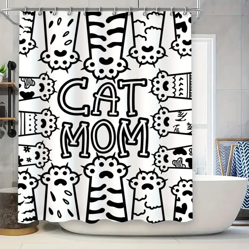 Tenda da doccia dai colori vivaci a tema dinosauro con creature cartoonish per l'arredamento del bagno, tessuto impermeabile progettato per la casa