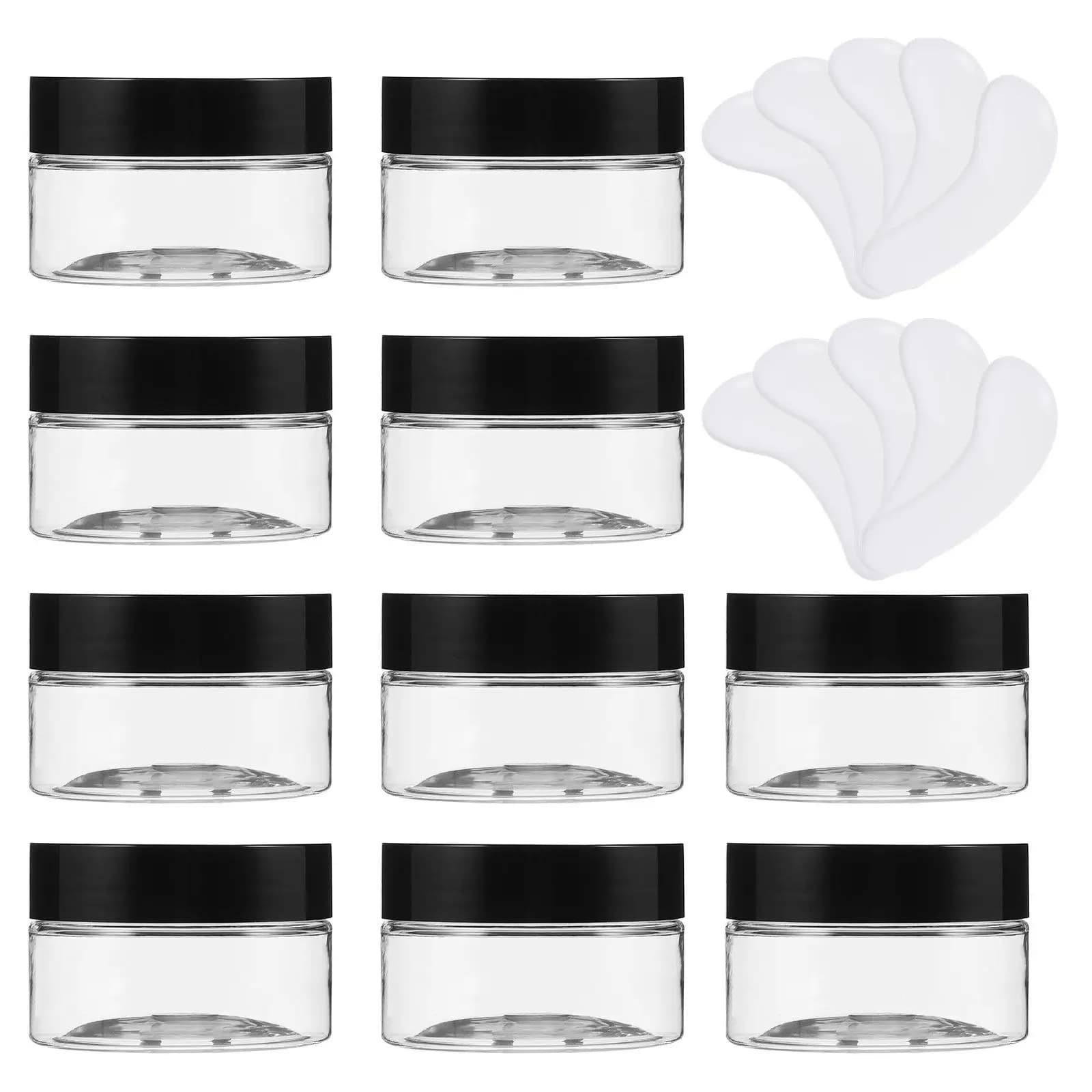 110Pcs Compact Travel Jar Set Empty Cream Holders with Makeup Mask Spoons for Shampoo Conditioner Body Wash Face Cream
