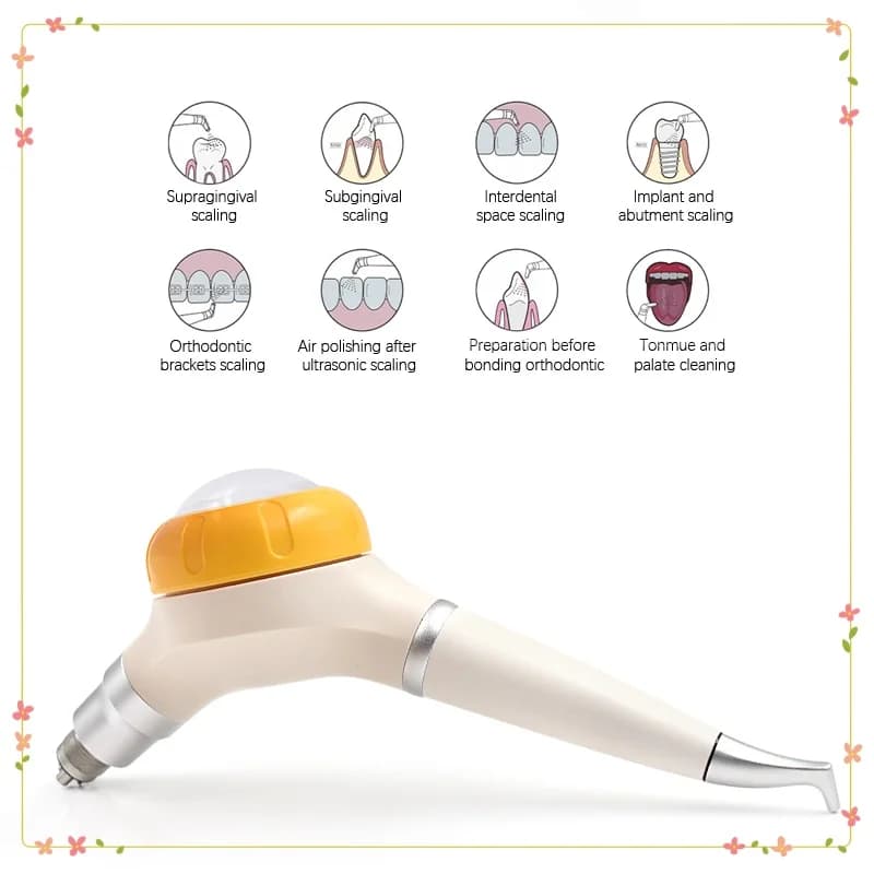Pistola per sabbiatrice a getto per profilassi dentale per sbiancamento e lucidatura dei denti, manipolo per spruzzatore ad aria/acqua intraorale a 2/4 fori