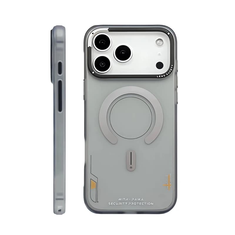 Custodia per telefono magnetica opaca per iPhone 17 Pro Max per Magsafe Cover per pulsanti con cornice per lenti in metallo con ricarica wireless smerigliata