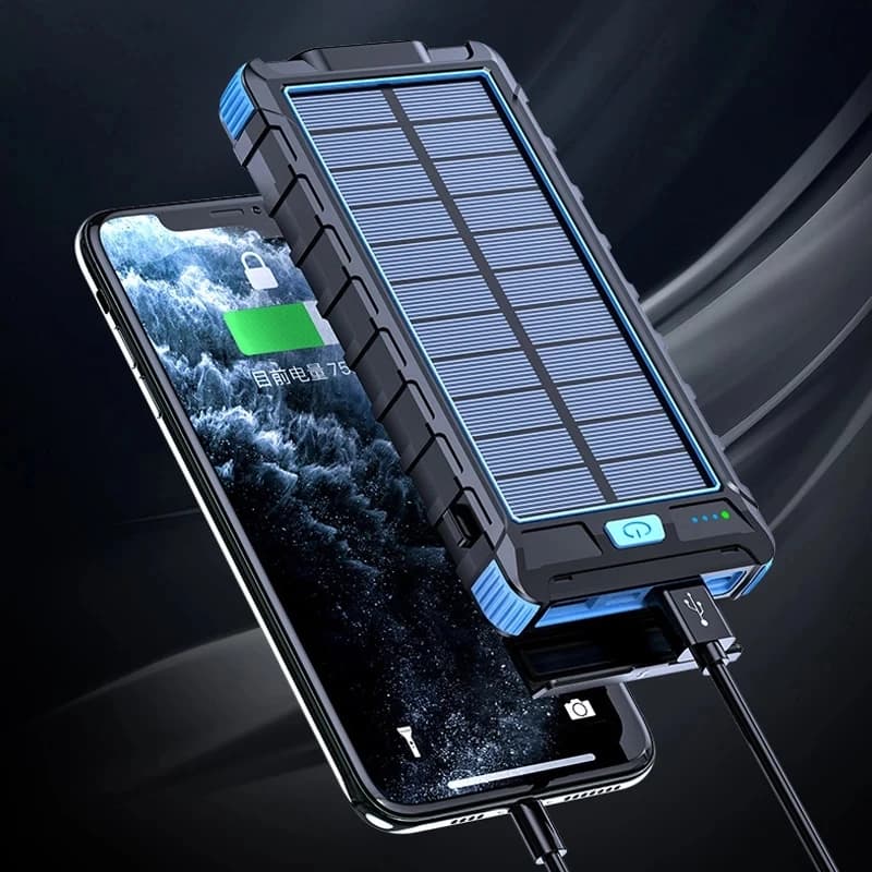 Caricatore portatile della banca di energia solare da 20000 mAh DUAL USB per iPhone 16 15 Xiaomi Samsung Huawei Powerbank con batteria esterna leggera