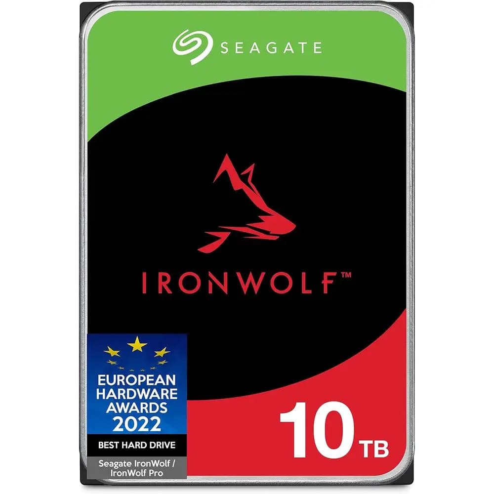 IronWolf 10TB NAS Internal Hard Drive HDD – CMR 3.5 Inch SATA 6Gb/s 7200 RPM 256MB Cache for RAID Network Attached Storage (ST10