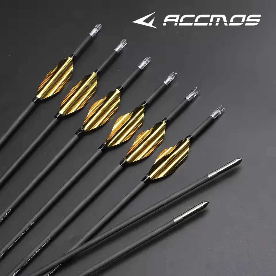 ACCMOS Spin Wing Frecce ID3.2mm 40T Freccia in carbonio puro Spine 350 400 450 500 550 600 659 700 750 850 900 1000 per tiro con l'arco bersaglio